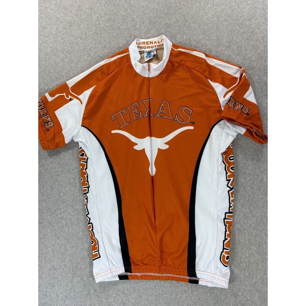 Texas Longhorns 3/4 Zip Short Sleeve Cycling Jersey (Men's Large) Burnt Orange